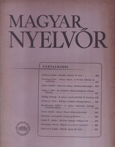 Lrincze Lajos  (szerk) - Magyar nyelvr 1957/3 (jl.-szept)
