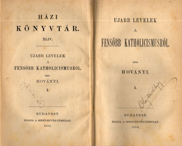 Hovnyi - Ujabb levelek a fensbb katholicismusrl I.