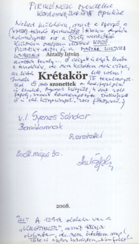 Antalfy Istvn - Krtakr - szonettek 2008- Dediklt