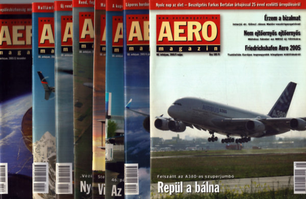 Sajtos Zoltn (fszerk.) - 8 db Aero magazin: 2005. vfolyam 5., 6., 7., 8., 9., 10., 11., 12. szmok