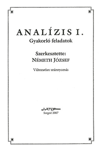 Anal�zis I.