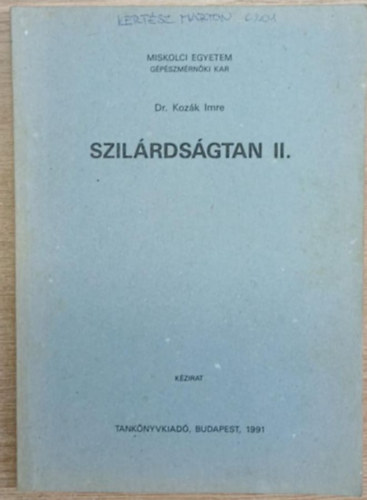 Dr. Kozk Imre - Szilrdsgtan II.