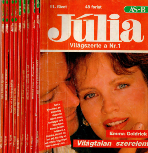 ismeretlen - 10 db  Jlia magazin 11-20 fzet. (Vilgtalan szerelem+Tl ifj a szenvedlyhez+Boldog vagyok-e Christine+letfogytig kzdk rted+a titokzatos tisztel+Boldogsg prbaidre+Csak egyetlen csk+Nehz t a boldogsghoz+Osszuk meg a ti