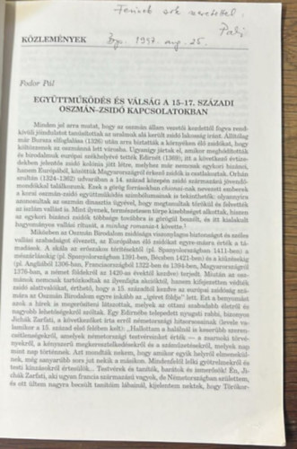 Századok a magyar történelmi társulat folyóirata - Az alapítás éve 1867 KÜLÖNLENYOMAT 4.szám