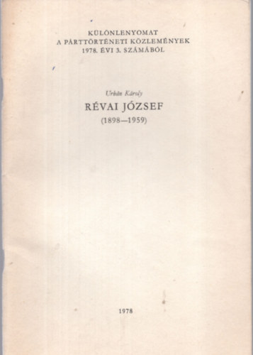 Urbn Kroly - Rvai Jzsef (1898-1959)