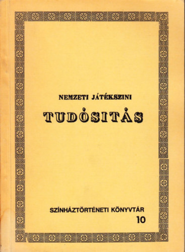 Grf Csky Theodor - Nemzeti jtkszni tudsts (sznhztrtneti knyvtr 10)