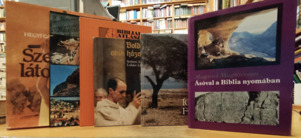 Gyarmathy L�szl�, Szebeni Andr�s, Luk�cs L�szl�, Luciano Pacomio, Pietro Vanetti, Hegyi G�bor -Mark� Iv�n Magnus Magnusson - 6 db kereszt�nys�g: �s�val a Biblia nyom�ban; �g�ret f�ldje; Boldogok, akik h�zadban laknak...; Bibliai Atlasz; Kis Bibliai Atlasz; Szentf�ldi l�tom�sok