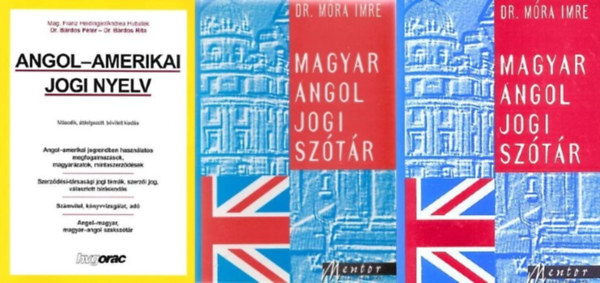 Dr. Heidinger-Hubalek-dr. Bárdos Móra Imre - Jog angol nyelven csomag 3 db:  Angol-amerikai jogi nyelv  + Angol-magyar, magyar-angol jogi szótár I-II.
