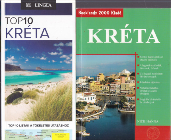2 db. Kréta útikönyv (Lingea Top 10. + Booklands 2000 útikalauz)