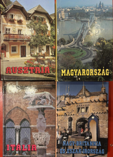 4 db Panoráma útikönyv (Ausztria, Itália, Magyarország, Nagy-Britannia és Észak-Írország)