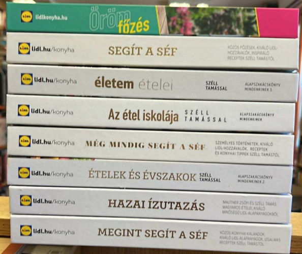 Mautner Zsfi - Szll Tams, Mizsei Jnos - 8 db Lidl szakcsknyv: rmfzs, Segt a sf, letem telei, Az tel iskolja, Mg mindig segt a sf, telek s vszakok, Hazai zutazs, Megint segt a sf