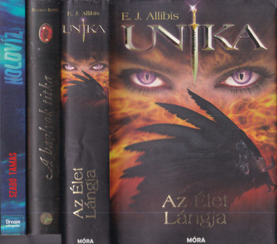 3 db ifjúsági regény: Az Élet Lángja + A baglyok titka + Holdvíz