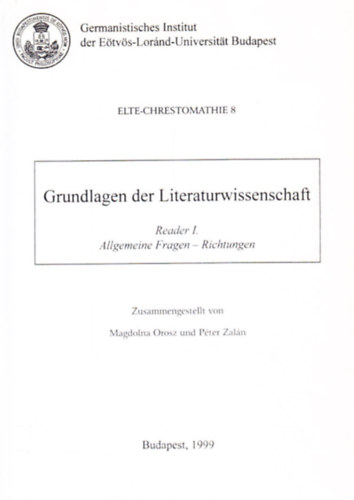 Orosz Magdolna -Zal�n P�ter - Grundlagen der literaturwissenschaft I-II.
