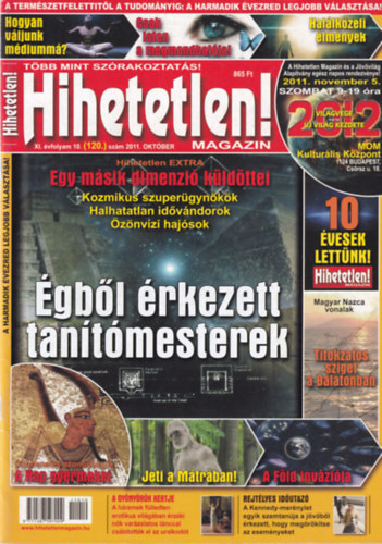 Hihetetlen! magazin - XI. vfolyam 10. (120.) szm 2011. oktber