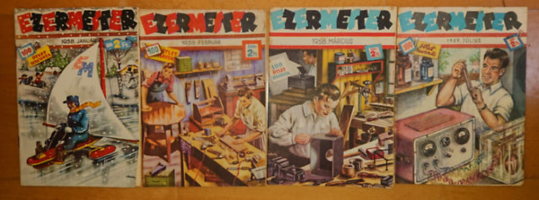4 lapszm az Ezermester cm kiadvnybl az '50-es vek vgrl: 1958/1,1958/2, 1958/3, 1959/7