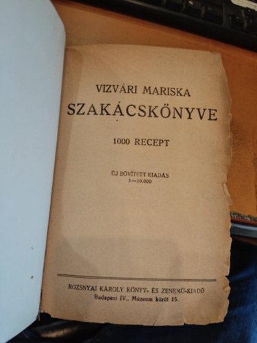 Vizvri Mariska - Vizvri Mariska szakcsknyve
