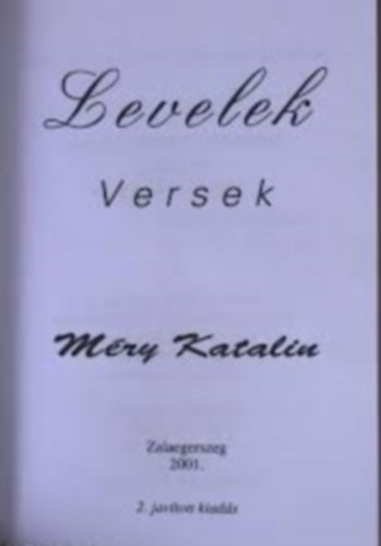 Méry Katalin - Levelek (versek)