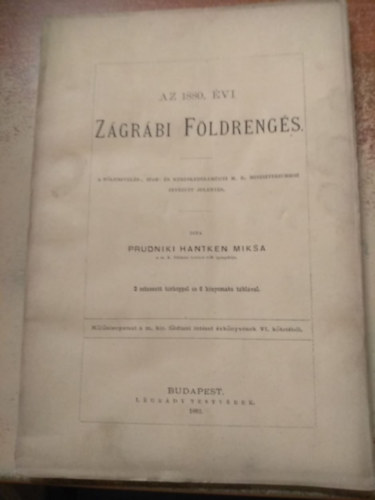 Prudniki Hantken Miksa - Az 1880. vi zgrbi fldrengs