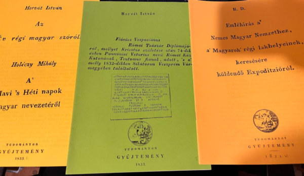 3 db Tudományos Gyűjtemény reprint