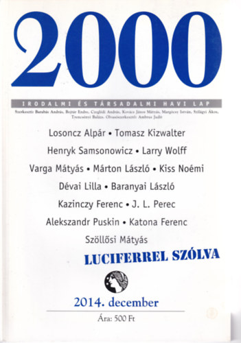 2000 Irodalmi és Társadalmi Havi Lap - 2014. december