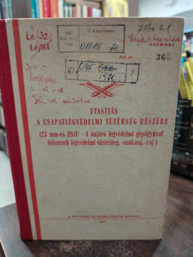 Utasítás a csapatlégvédelmi tüzérség részére