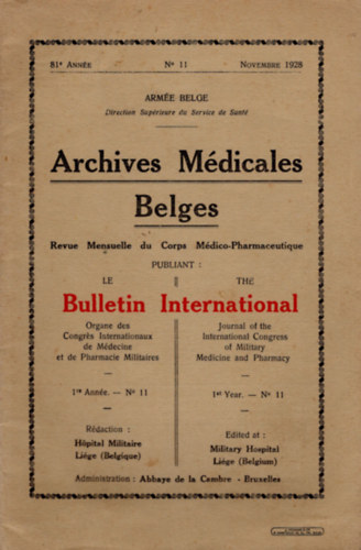 Arm�e Belge - Archives M�diacales Belges- Belga- K�l�nlenyomat