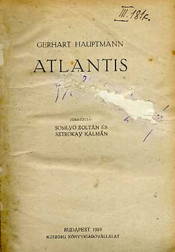 Gerhart Hauptmann - Atlantis