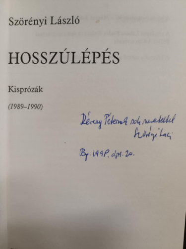 Sz�r�nyi L�szl� - Hossz�l�p�s - Kispr�z�k