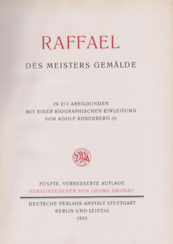 Raffael - Des Meisters Gemalde