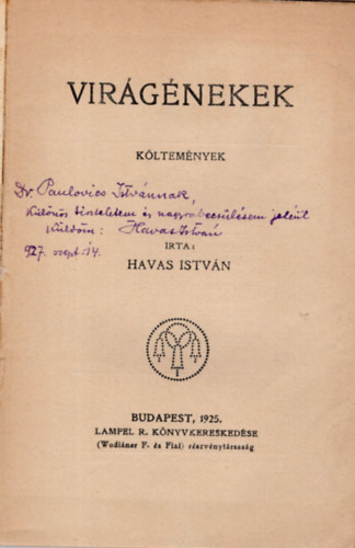 Havas Istvn - Virgnekek -kltemnyek - dediklt