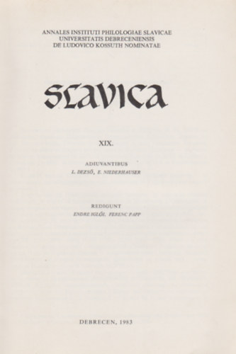 Slavica XIX.