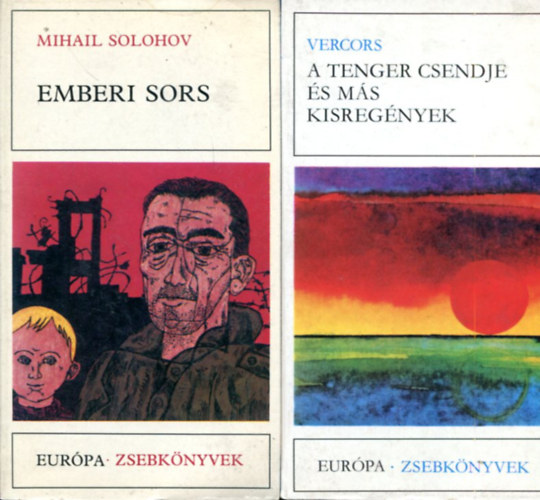 Mihail Solohov - Vercors - 2 db Európa zsebkönyv: Emberi sors - A tenger csendje és más kisregények