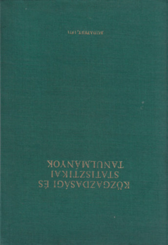 Dr. Varga Sndor - Kzgazdasgi s statisztikai tanulmnyok