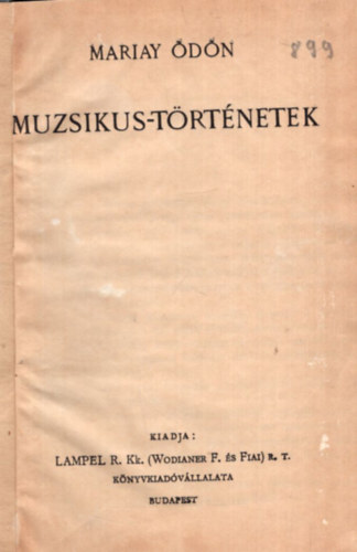 Mariay dn - Muzsikus-trtnetek Magyar Knyvtr sorozat