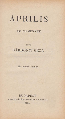 G�rdonyi G�za - �prilis (G�rdonyi G�za m�vei)
