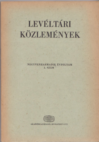 Borsa Ivn - Levltri kzlemnyek 43. vf. 1. szm