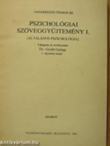 Dr. Bata Imrn - Pszicholgiai szveggyjtemny I.