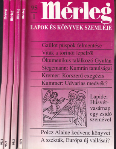 Mrleg - Lapok s knyvek szemlje - 31. vfolyam 1995/1-4