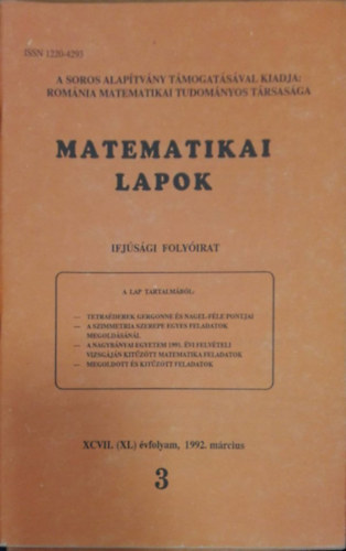 Matematikai lapok 3 - Ifjsgi folyirat 1992. mrcius