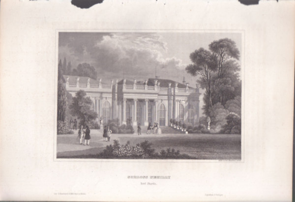 Schloss Neuilli in Paris (Neuilli kastly, Prizs, Franciaorszg, Eurpa) (16x23,5 cm mret eredeti aclmetszet, 1856-bl)