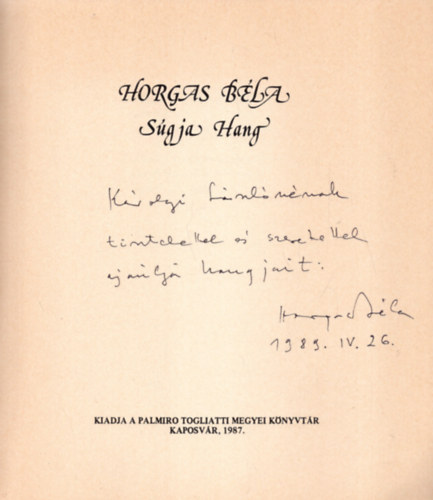 Horgas Bla - Sgja hang (dediklt)