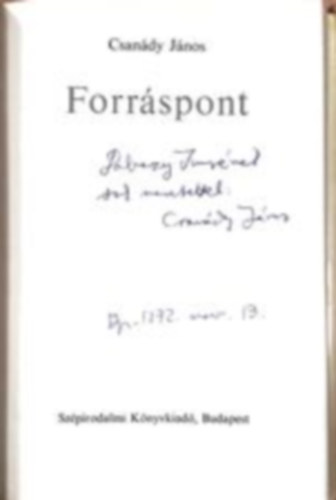 Csanády János - Forráspont