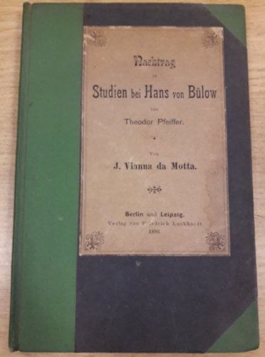 Theodor Pfeiffer - Studien Bei Hans Von Bülow