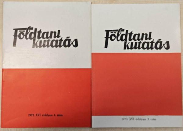 Fldtani kutats 1973. XVI. vfolyam 3-4. szm