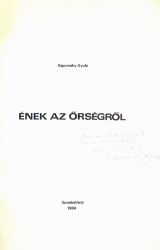Kapornaky Gyula - nek az rsgrl