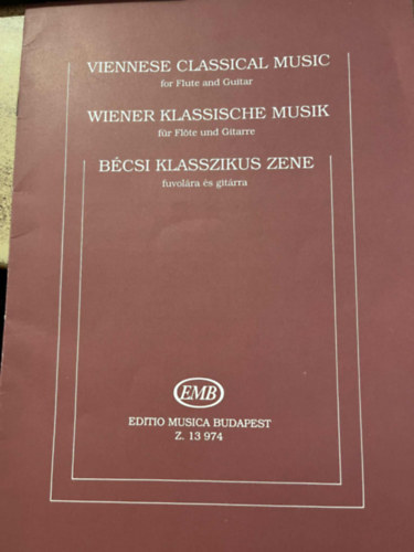 B�csi klasszikus zene fuvol�ra �s git�rra kotta