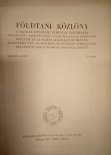 Fldtani kzlny LXXXVII. ktet 4. fzet / 1957. oktber - december /