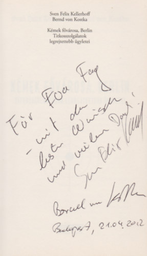 Berndvon, Sven Felix Kellerhoff Kostka - K�mek f�v�rosa, Berlin