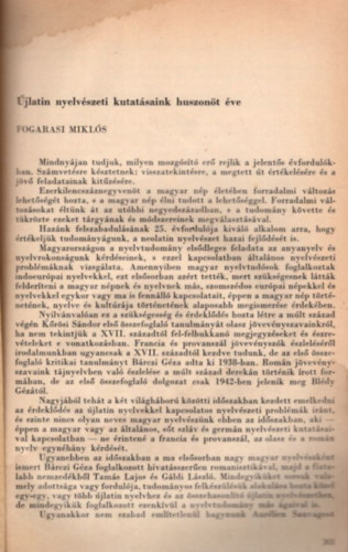 Újlatin nyelvészeti kutatásaink 25 éve - különlenyomat
