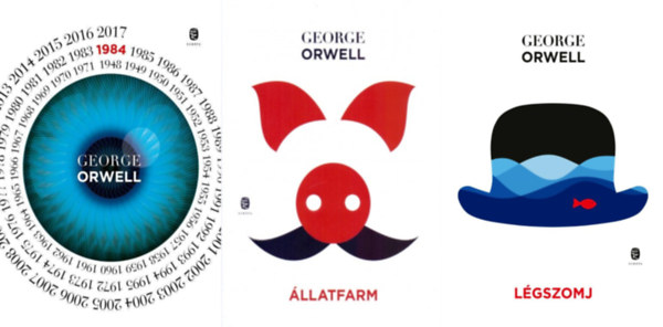 George Orwell - 3 db George Orwell regény: 1984 + Állatfarm + Légszomj